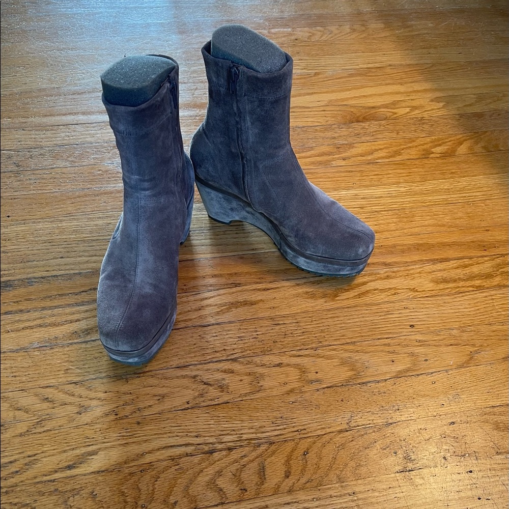 Pedro Garcia Suede Wedge Platform Sock Boots